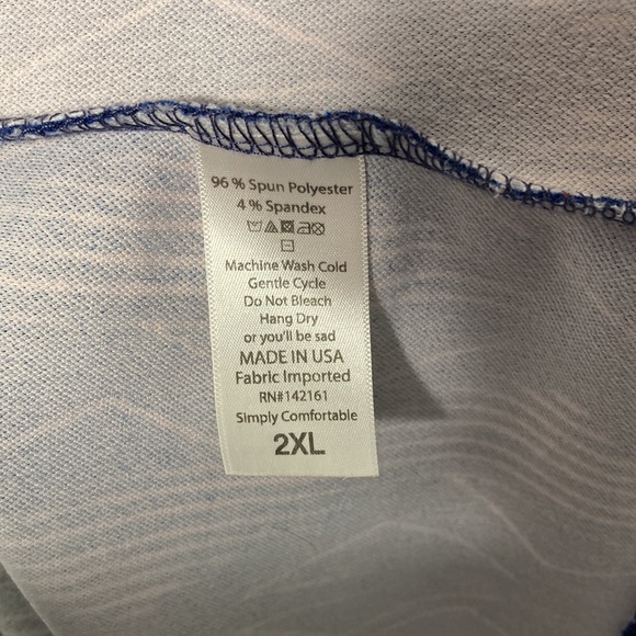 LuLaRoe Navy Blue and White Amelia Dress Size 2XL - Picture 3 of 5